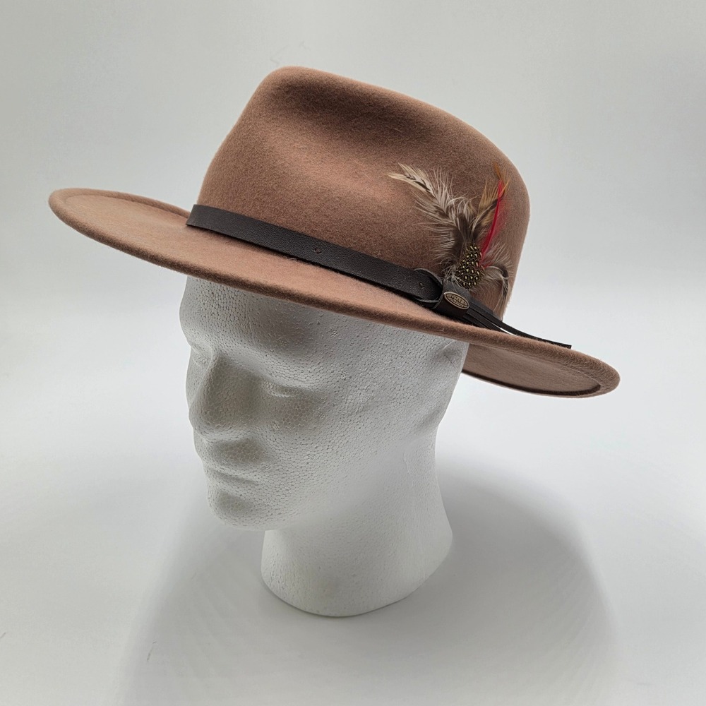Scala Outback Four Seasons Felt Brown Wool Hat Small Crushable